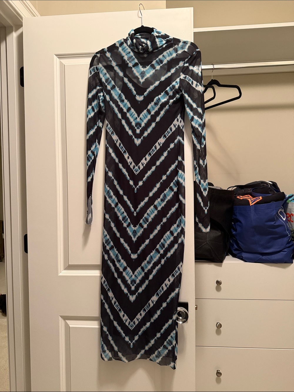 AFRM Shailene Long Sleeve Print Mesh Dress - Picture 3 of 6